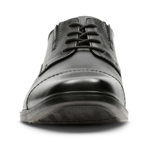 Clarks Mens Tilden Cap Black Leather oxfords main image 5